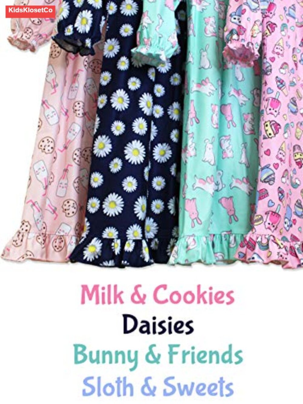 Girls Flannel Granny Gown Nightgown Pajamas 100% Polyester Flame Resistant - Picture 5 of 5
